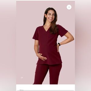 Wine (burgundy) Mandala maternity scrubs